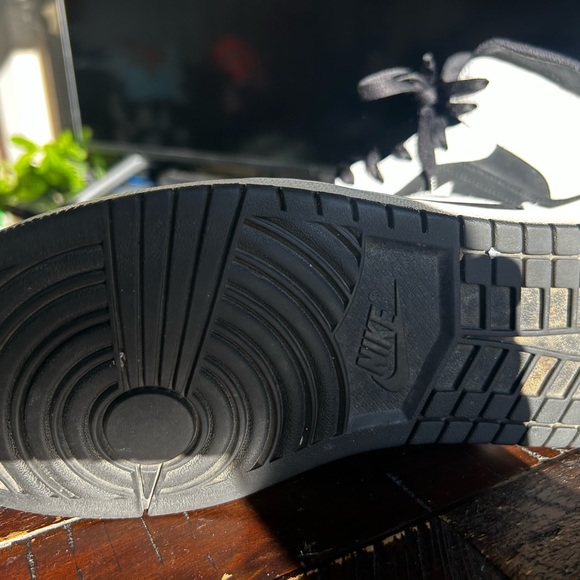 The Air Jordan 1 Mid White Black is a mid-top sneaker used some life left - Picture 12 of 12